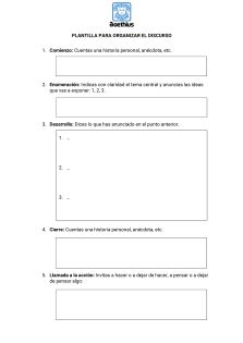 Plantilla para organizar el discurso